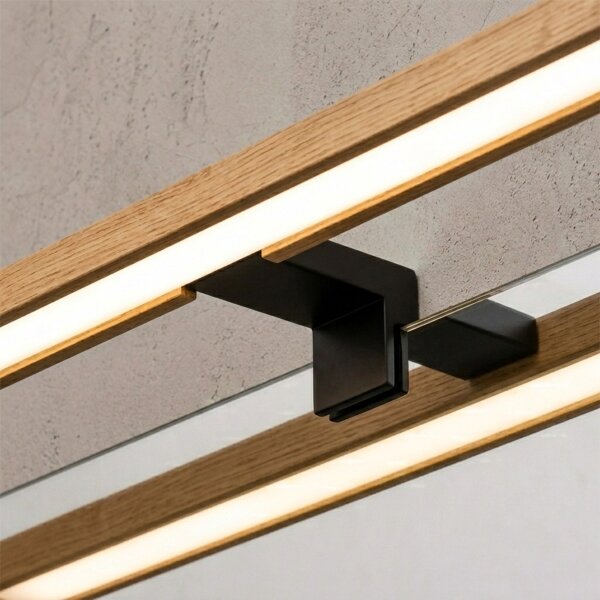 Brilagi - LED Koup osvět zrcadla 3v1 WOODY MIRROR LED/12W/230V IP44 černá/dub