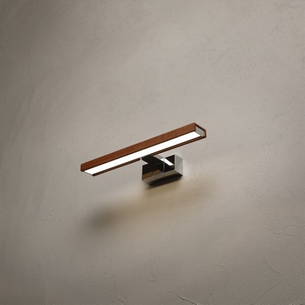 Brilagi-LED Koup osvět zrcad WOODY MIRROR 3v1 LED/8W/230V IP44 chrom/dub třešeň