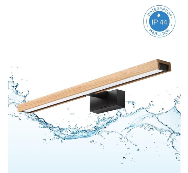 Brilagi - LED Koup osvět zrcadla 3v1 WOODY MIRROR LED/12W/230V IP44 černá/dub