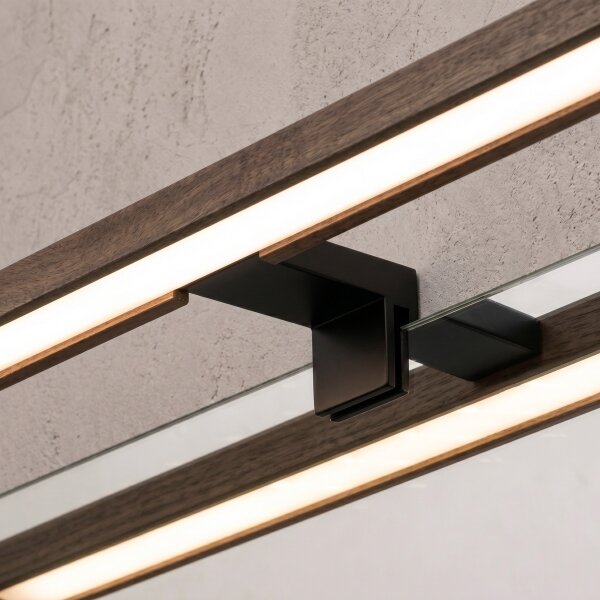 Brilagi -LED Koup osvět zrcad 3v1 WOODY MIRROR LED/12W/230V IP44 černá/dub ořech