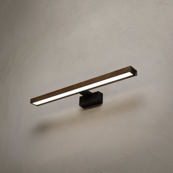 Brilagi -LED Koup osvět zrcad 3v1 WOODY MIRROR LED/12W/230V IP44 černá/dub ořech
