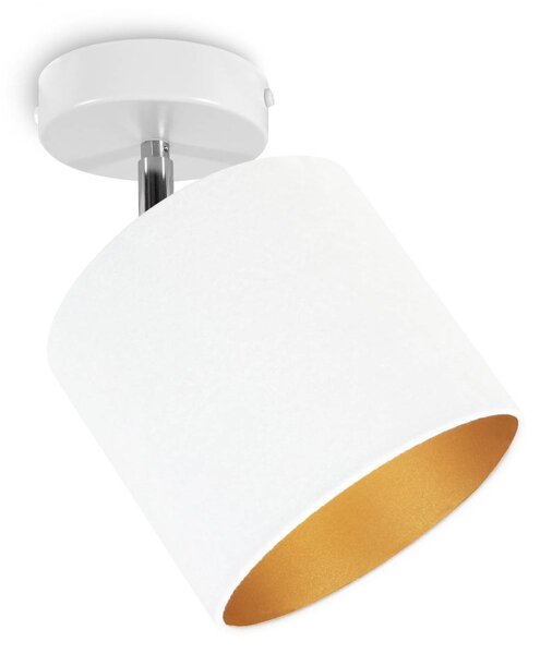 Bodové svítidlo Mediolan, 1x bílé/zlaté textilní stínítko, (výběr ze 2 barev konstrukce - možnost polohování)