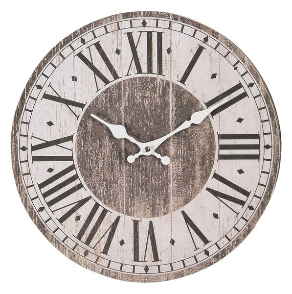 Nástěnné hodiny Country Style hnědé 34 cm (Clayre & Eef)