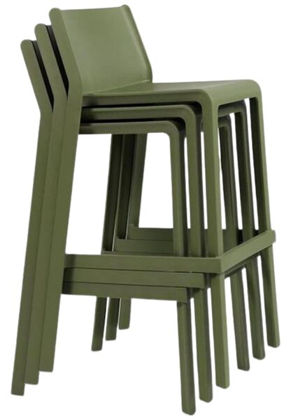 Nardi Zelená plastová barová židle Trill 76 cm