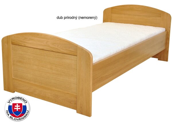 Jednolůžková postel 90 cm Petronila oblé čelo u nohou (masiv)