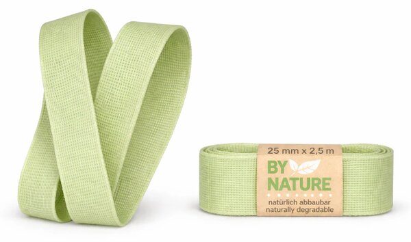 Stuha látková Nature Taft – Soft Green světle zelená 25mm x 2,5m
