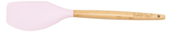 Silikonová stěrka dřevěná pastelově růžová 31 cm (ISABELLE ROSE)