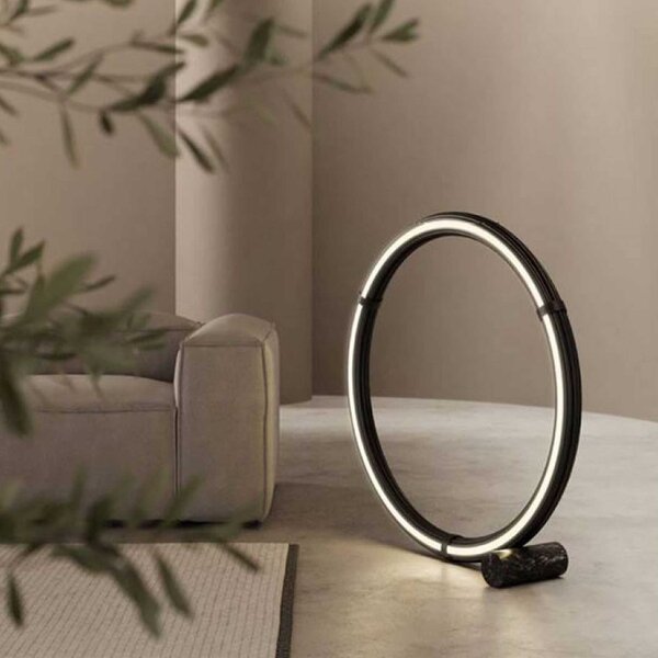 Aromas Elli LED stojací kruhové svítidlo stmívatelné Černá matná