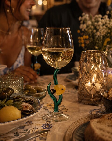 Ichendorf Milano designové sklenice na bílé víno Marine Garden Stemmed Glass Yellow Fish
