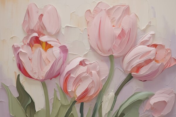 Fototapety Imitace malby tulipánů, Fototapety květiny, w03066 : uwalls.cz