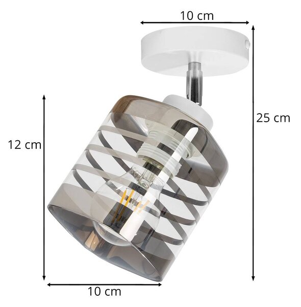 Bodové svítidlo Helix, 1x skleněné stínítko se vzorem, w
