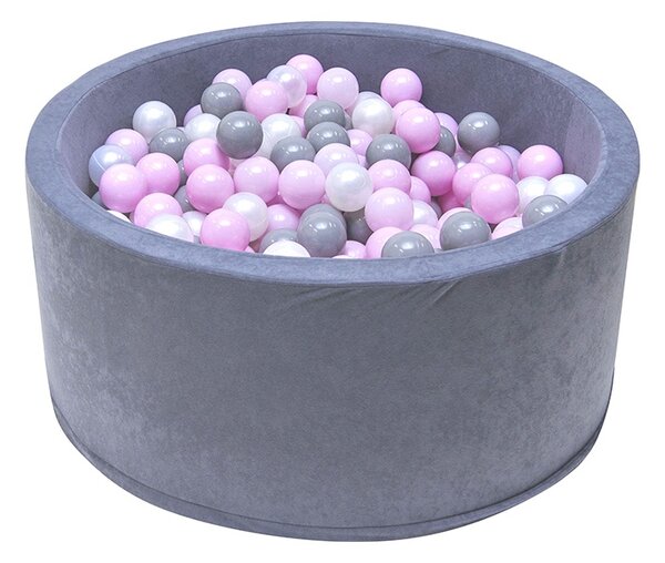 EliNeli Dětský suchý BAZÉNEK 90x40 s míčky 200 ks, šedý barva míčků: růžový