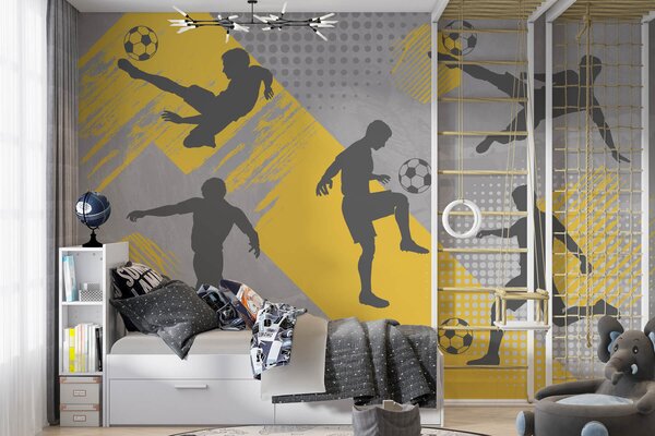 Fototapety Siluety fotbalistů na abstraktním pozadí, Fototapety teen room, Fototapety fotbalové, w03001 : uwalls.cz