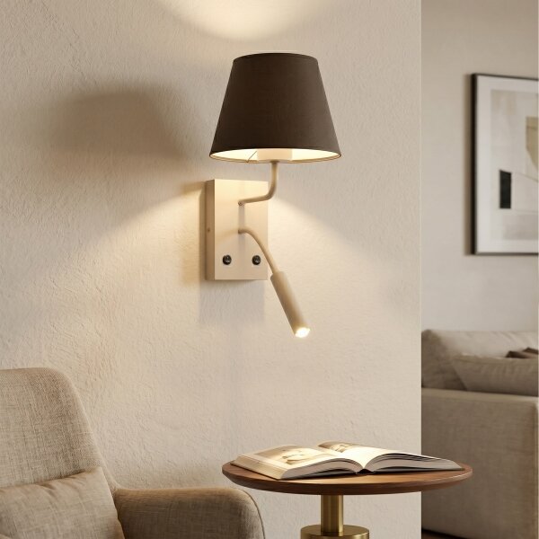 Nástěnná lampa ARDEN 1xE27/15W/230V + 1xG9/8W béžová/hnědá