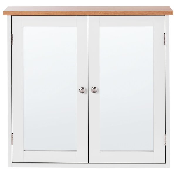 Nástěnná zrcadlová skříňka do koupelny ALAMOS 65 cm 60 cm Bílá