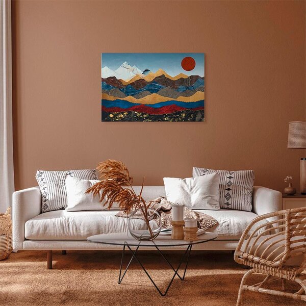 MALBA NA PLÁTNĚ, Landschaft und Natur, abstraktní, hory, struktury, 90/60/1,2 cm artgeist - Online Only dekorace, Online Only