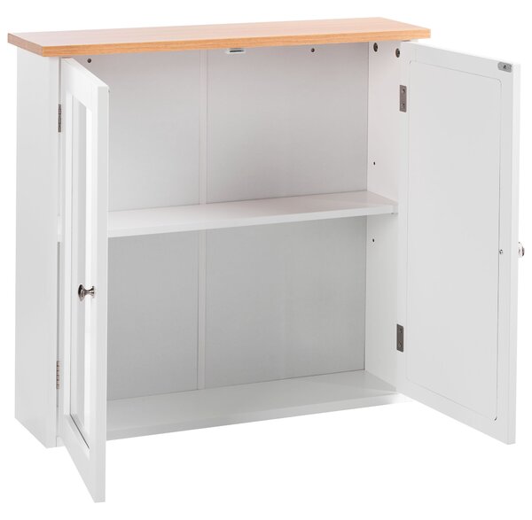 Nástěnná zrcadlová skříňka do koupelny ALAMOS 65 cm 60 cm Bílá