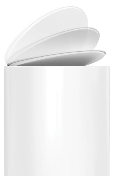 Bílý nášlapný kovový odpadkový koš 6 l – simplehuman