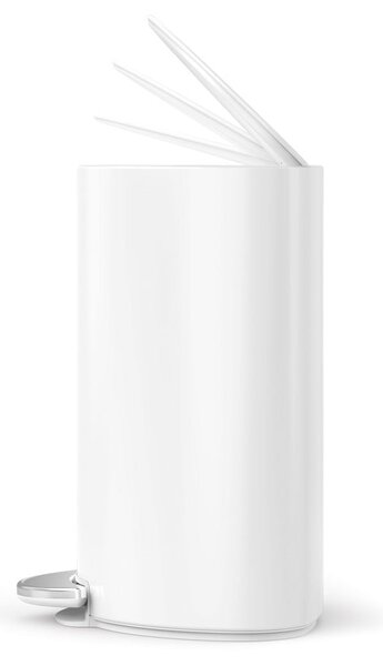 Bílý nášlapný kovový odpadkový koš 6 l – simplehuman