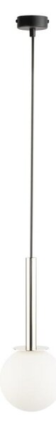 Lustr na lanku DAISY 1xG9/12W/230V pr. 14 cm lesklý chrom/černá/bílá
