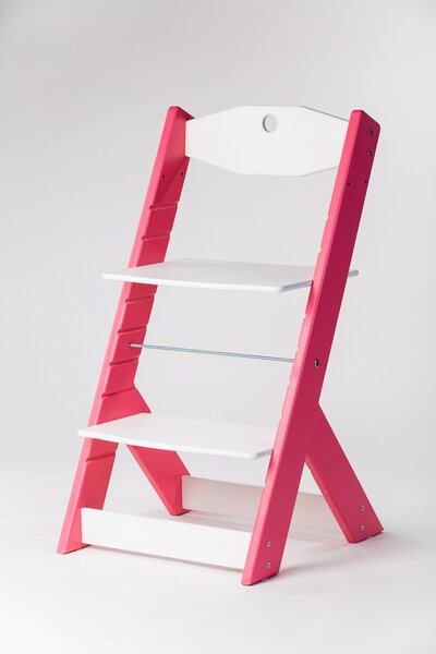Lucas Wood Style rostoucí židle OMEGA II - PRIME růžová/bílá