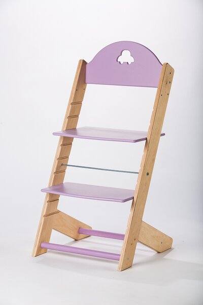 Lucas Wood Style rostoucí židle MIXLE - přírodní/lila rostoucí židle MIXLE: Autíčko