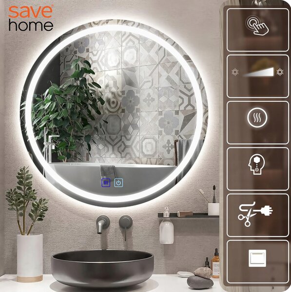 Zrcadlo Save Home nástěnné kolečko 800 x 800 mm