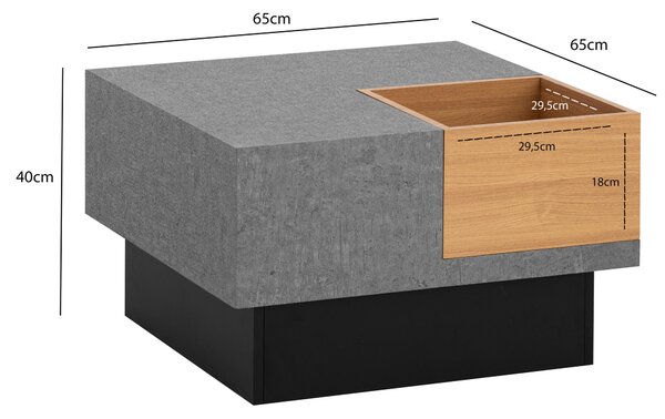 KONFERENČNÍ STOLEK, šedá, kompozitní dřevo, 65/40/65 cm Livetastic, Online Only