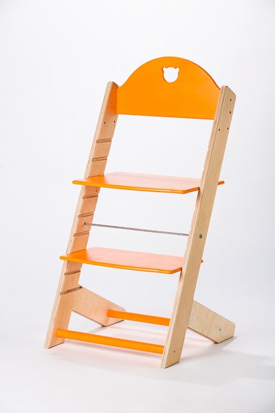 Lucas Wood Style rostoucí židle MIXLE - přírodní/oranžová rostoucí židle MIXLE: Medvídek