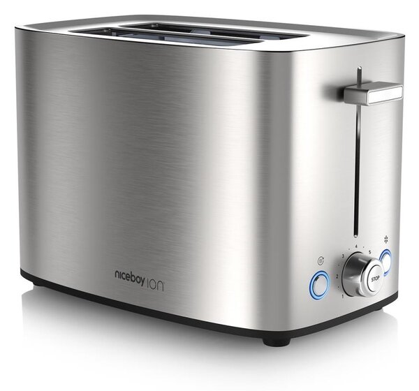 Niceboy ION Cruncher C4 - Topinkovač s dvěma otvory a rozpékačem 850W/230V nerez