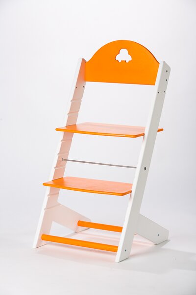 Lucas Wood Style rostoucí židle MIXLE - bílá/oranžová rostoucí židle MIXLE: Autíčko