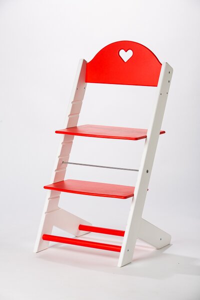 Lucas Wood Style rostoucí židle MIXLE - bílá/červená rostoucí židle MIXLE: Srdíčko