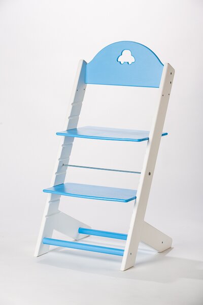 Lucas Wood Style rostoucí židle MIXLE - bílá/modrá rostoucí židle MIXLE: Autíčko