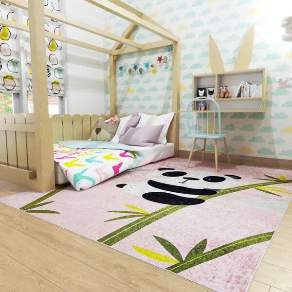 Makro Abra Dětský kusový koberec vhodný k praní BAMBINO 40690 Medvídek Koala růžový Rozměr: 80x150 cm