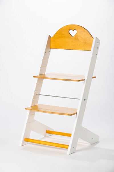 Lucas Wood Style rostoucí židle MIXLE - bílá/dub rostoucí židle MIXLE: Srdíčko
