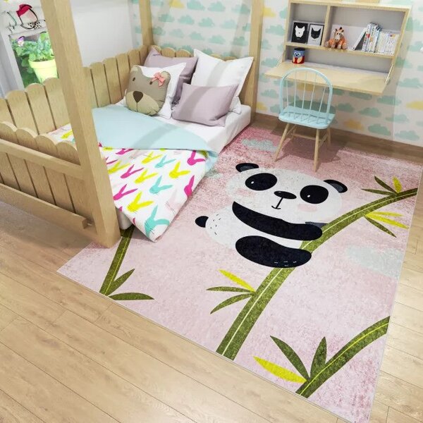 Makro Abra Dětský kusový koberec vhodný k praní BAMBINO 40690 Medvídek Koala růžový Rozměr: 80x150 cm