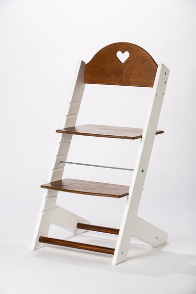 Lucas Wood Style rostoucí židle MIXLE - bílá/ořech rostoucí židle MIXLE: Srdíčko