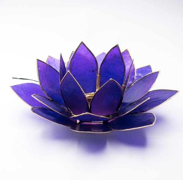 Milujeme Kameny Svícen - lotosový květ - fialový - velký