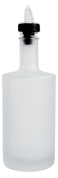 Skleněná láhev na olej 500 ml bílá mléčná s čirou nálevkou VILO