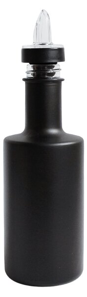 Skleněná láhev na olej 200 ml černá matná s čirou nálevkou VILO