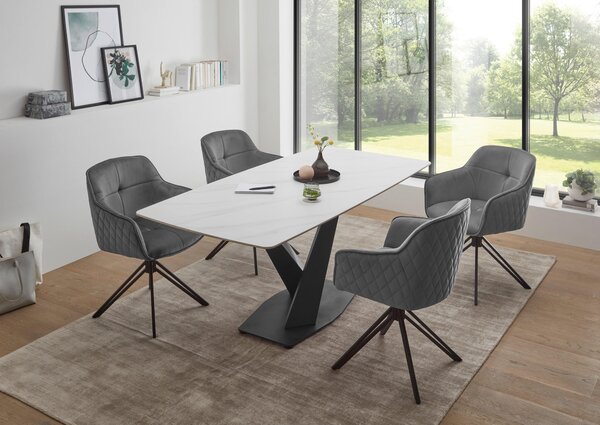 JÍDELNÍ STŮL, černá, bílá, 180/90/75 cm P & B - Jídelní stoly, Online Only
