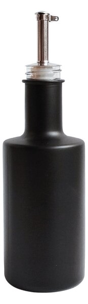 Skleněná láhev na olej 200 ml černá matná s nerezovou nálevkou VILO