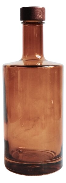 Skleněná láhev na olej 500 ml hnědá s uzávěrem tmavé dřevo VILO