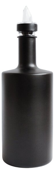 Skleněná láhev na olej 500 ml černá matná s čirou nálevkou VILO
