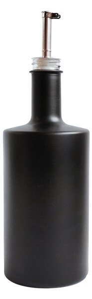 Skleněná láhev na olej 500 ml černá matná s nerezovou nálevkou VILO