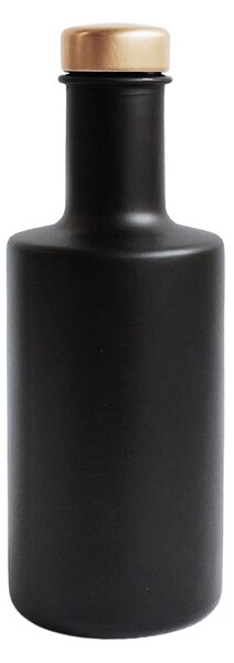 Skleněná láhev na olej 200 ml černá matná se zlatým uzávěrem VILO