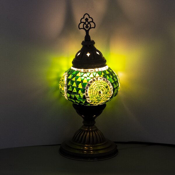 Krásy Orientu Orientální skleněná mozaiková stolní lampa Azra - ø skla 12 cm