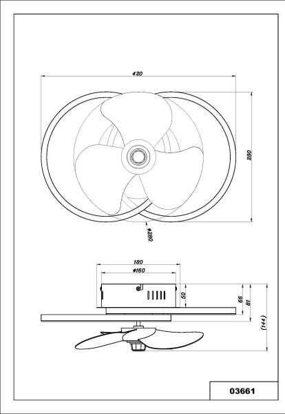 Globo 03661 - LED Stmív. stropní ventilátor KAREN LED/24W/230V 2700-6500K + DO