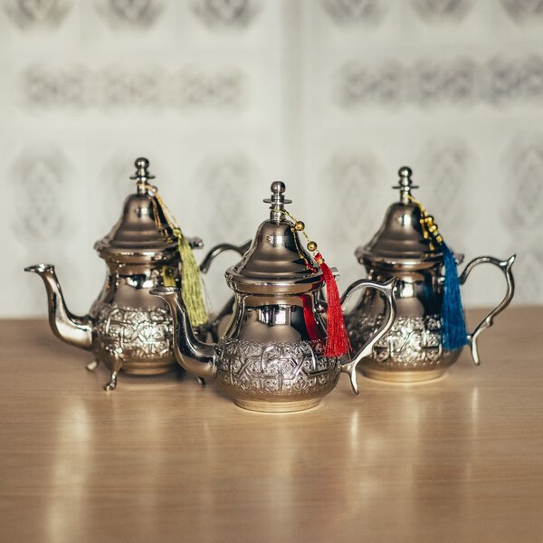 Krásy Orientu Arabská konvice na čaj Fatima 450ml - stříbrná