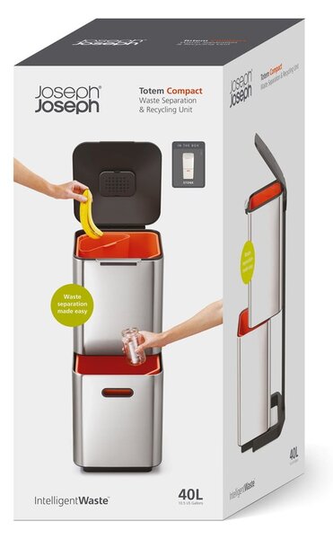 Krémově bílý koš na tříděný odpad Joseph Joseph Totem Compact, 40 l